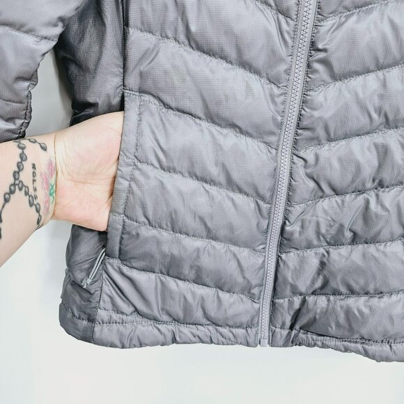 The North Face Womens Down Puffer Jacket Flare S Grey Nylon Packable Lightweight - Picture 6 of 15